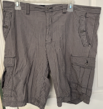 Alfani Mens Size 36 Grey Check Cargo Shorts - £11.17 GBP