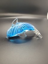 Hand blown glass dolphin paperweight Lovely!! - $13.86