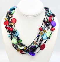 Premier Designs Multicolor Layered Spectrum Necklace - £26.80 GBP