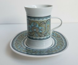 Rare &amp; Vintage Sango Rubaiyat Quadrille 7015 Tea Cup &amp; Saucer Set Made I... - $44.54