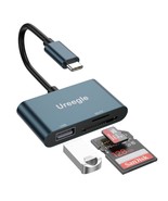 USB C SD Card Reader 3 in 1 USB C to USB Camera Memory Card Reader Adapt... - £14.44 GBP