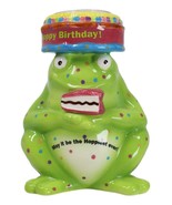 Whimsical Party Happy Birthday Green Frog Ceramic Tea Light Votive Candl... - $20.56 CAD