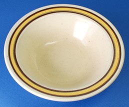 Homer Laughlin Sahara 6.75&quot; Cereal Bowl w Yellow Band Brown Rings I-83 - £3.95 GBP