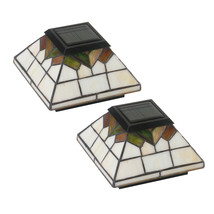 Classy Caps 5x5-4x4-3.5x3.5 Stained Glass Wellington Solar Post CapWG322(2 Pack) - $79.98