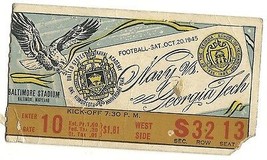 1945 Georgia Tech @ Navy College Football ticket Stub 10 20 1945 - £56.38 GBP