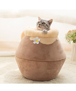  Winter Warm Cat Bed Plush Soft Portable Foldable Cute Cat House Cave Sl... - £31.86 GBP+