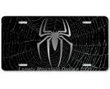 Chrome Spider Inspired Art on Spider Web FLAT Aluminum Novelty License T... - $17.99