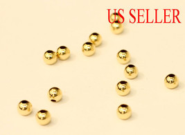 5pcs 14k solid yellow gold 5mm 5 mm round polish loose  bead  人吉 - £22.96 GBP