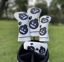 Golf Driver Fairway Wood Hybrid Putter Head Cover Bomb Cartoon Ignite Fi... - $15.20+