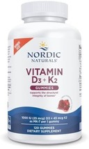 Nordic Naturals Vitamin D3+K2 Gummies Pomegranate Aid Muscle Function 60... - $24.00