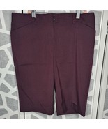 Express Design Studio Women Burgundy Solid Dress Crop Pants Size 8 - $27.24 CAD