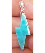 BLUE larimar handcarved 925 sterling silver Gemstone RAY pendant (l-115) - $49.39 CAD