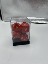 Jumbo Polyhedral 7-Die Dice Set 23mm-28mm Red with White Numbers - £7.88 GBP