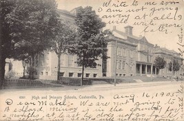 Coatesville Pa~High &amp; Primary SCHOOLS~1905 Rotograph Photo Postcard - £7.47 GBP