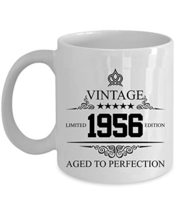 Vintage 1956 Floral Coffee Mug 15oz Gift For Women, Men 66 Years Old Limited Edi - £15.53 GBP