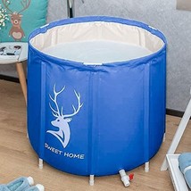 Kelixu Foldable Soaking Bathing Tub For Freestanding Shower Stall, Blue, - £35.06 GBP