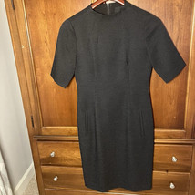 Alex Marie Dress 4 Charcoal Gray Sheath Short Sleeves Career Office Cock... - £22.23 GBP