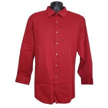 Alfani Mens Red Long Sleeve Button Front Collared Dress Shirt Sz XL Regular Fit - £27.56 GBP