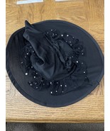 Black Sequin Witches Halloween Costume Hat-Brand New-SHIPS N 24 HOURS - $22.29 CAD