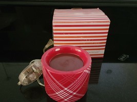 Euc Gold Canyon Candles Wax Pod Warmer Red Plaid w/box - £7.00 GBP