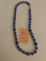17&quot; Blue and Silver Beaded Necklace C-10 - $226.75 MXN