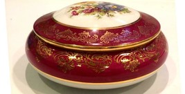 Vintage 1970&#39;s French Limoges Floral candy nut or trinket dish with cover 6&quot;x3&quot; - £20.84 GBP