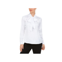 Calvin Klein Womens Moire Tie Neck Blouse Color White/White Size S - £61.08 GBP