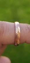 Copper ring handmade cut design fashion boho hindu evil eye shield challa h20 - £4.91 GBP