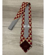 GIANNI VERSACE VINTAGE &#39;90 BAROQUE SILK TIE MADE IN ITALY RED GOLD STRIPED - $98.99