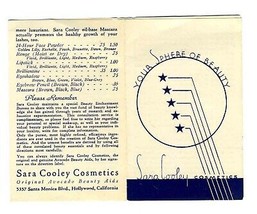 Sara Cooley Cosmetics Original Avocado Beauty Aids Brochure 1930&#39;s Hollywood  - £36.93 GBP