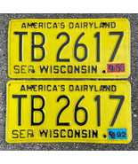 Wisconsin Exp. 1980 Black on Yellow America&#39;s Dairyla License Plate Set ... - £19.04 GBP