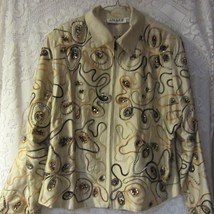 Vintage Anage Women 100% Silk embellished jacket XL - $47.50