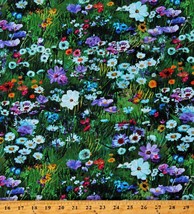 Cotton Hoffman Challenge 2022 Wildflowers Field Fabric Print by the Yard... - £11.68 GBP