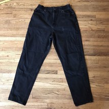 LL Bean Jeans Womens Size 12 Reg Straight Leg Dark Wash Black Pockets Ca... - $8.40