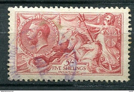 Great Britain 1913 seahorse Sc180 5 sh Used 11421 - £79.13 GBP