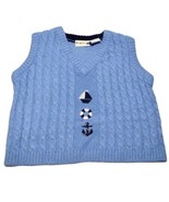 Vintage Baby Togs Size 18mo Cable Knit Sweater Vest Nautical Embroidered... - £10.89 GBP