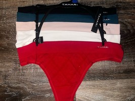 Tahari ~ Women&#39;s Thong Underwear Panties 5-Pair Nylon Blend Seamless ~ L - £24.25 GBP