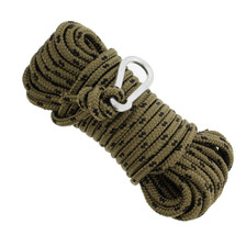 Nylon Rope &amp; Carabiner 3/8” Inch x 50’ Feet 220 Pound Tensioner Tie Down Anchor - £15.49 GBP