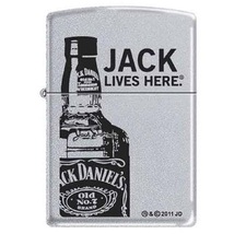 Zippo Lighter - Jack Lives Here Satin Chrome - 852536 - £21.65 GBP