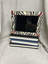 j mclaughlin zebra Picture frame 5x7 Pony Hair Hide New Red Accent - £40.45 GBP