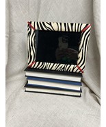 j mclaughlin zebra Picture frame 5x7 Pony Hair Hide New Red Accent - €44,66 EUR