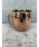 Eco One by Silver One Intl Hammered Copper Mug Cup With Brass Handle - $11.98