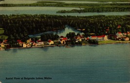 Belgrade Lakes Maine Aerial View Vintage Postcard 1946-BK31 - $3.96