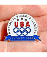 2000 Y2K Sydney Olympic USA Pin Summer Games  Enamel Hat Lapel Pin 1&quot; x ... - £6.09 GBP