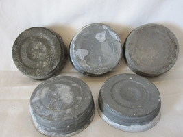 lot of (5) old vintage Zinc Mason Jar Caps w/ Porcelain inserts - Mason &amp; Boyd&#39;s - £23.59 GBP