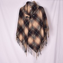 Women&#39;s Wrap Cape Winter Woven Poncho with Clasp and Tassels One Size - £18.66 GBP