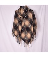 Women&#39;s Wrap Cape Winter Woven Poncho with Clasp and Tassels One Size - £18.53 GBP