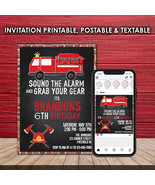 Firefighter Invitation &amp; Social Media Template - Editable in Photoshop - $11.99