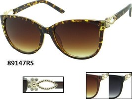 Rhinestone Womens Sunglasses Jewel Bling Hinge Butterfly Vintage Retro - £7.77 GBP