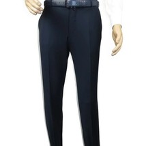 Men's MONO Turkey Slacks 100% Wool Plain Front Slim Fit 2502-02 Navy Blue image 3